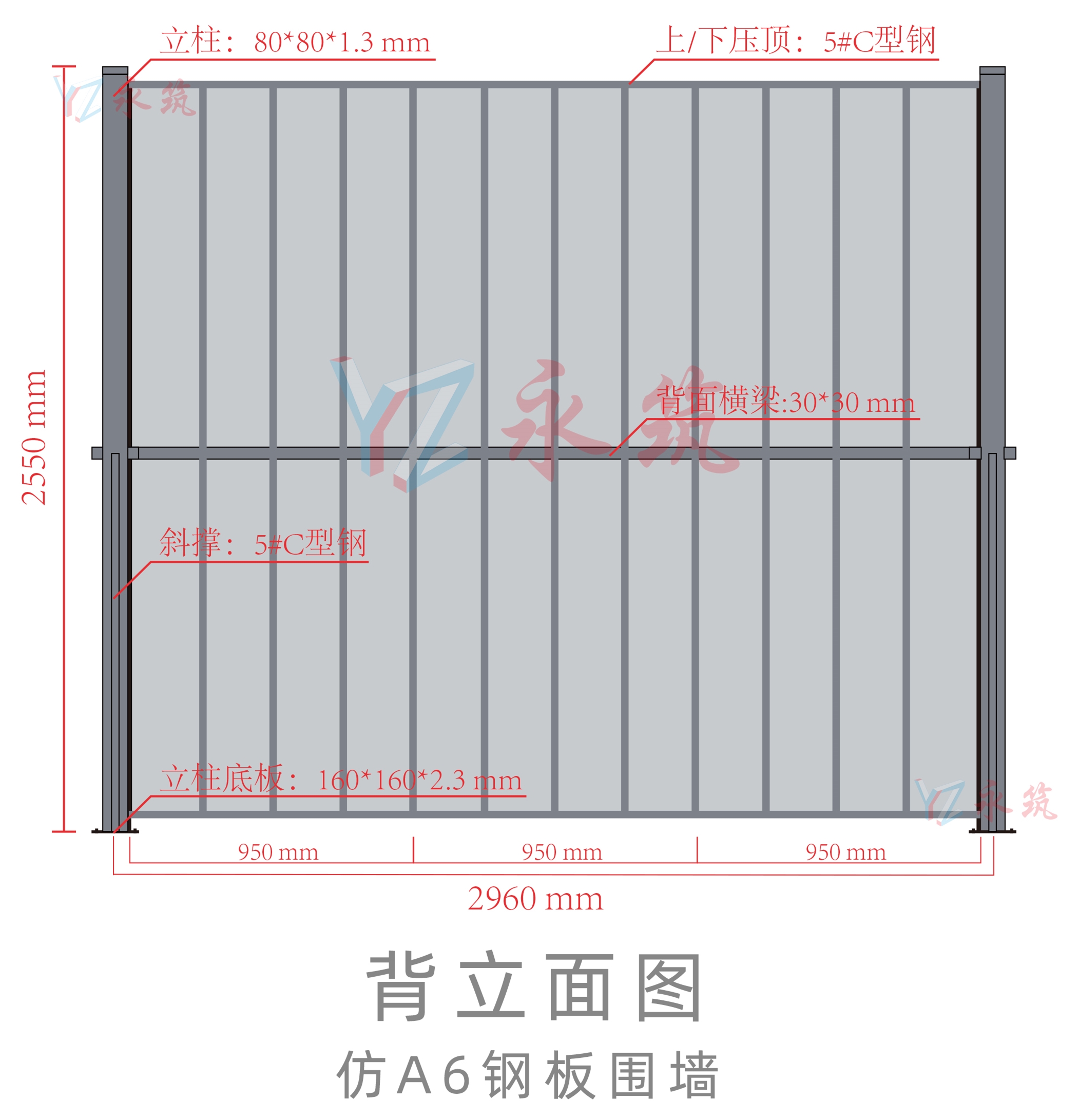 豎放小波浪鋼板圍墻規(guī)格參數(shù)